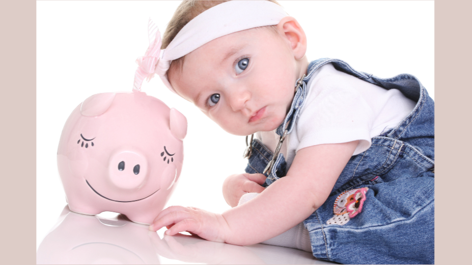 Baby og sparegris